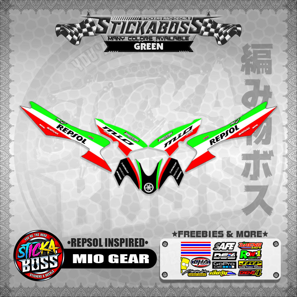 MIO GEAR STICKER DECALS ( REPSOL INSPIRED )【WITH FREEBIES】