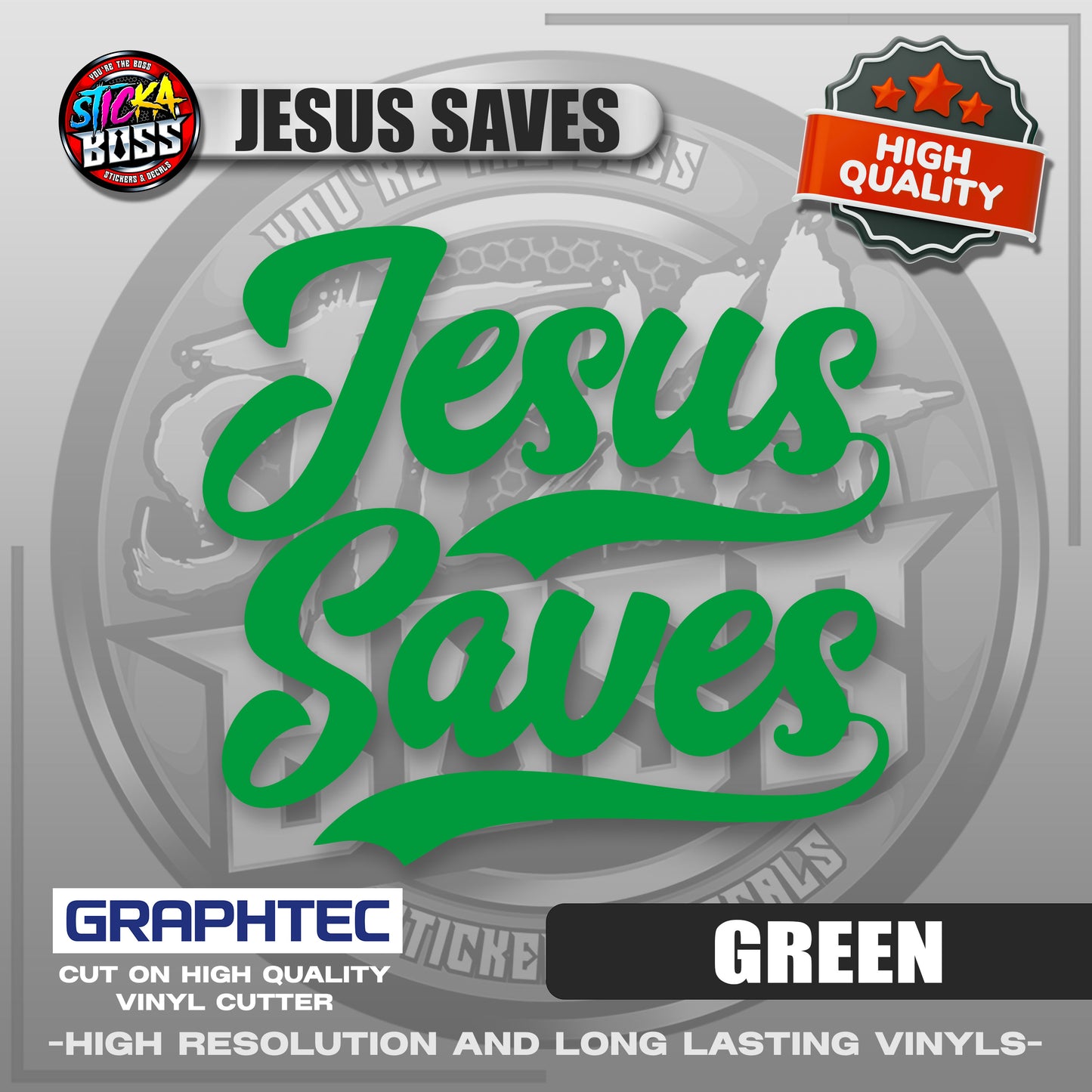 JESUS SAVES | VINYL WATERPROOF CUT-OUT STICKER DECALS【Stickaboss】