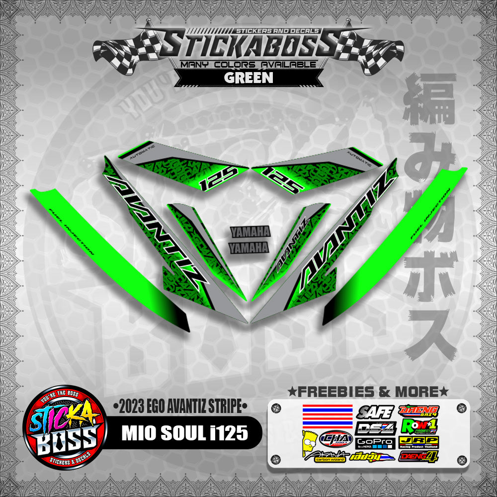 MIO SOUL I 125 STICKER DECALS ( 2023 EGO AVANTIZ STRIPE )【WITH FREEBIES】