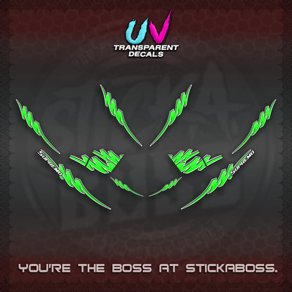 AEROX V2 UV TRANPARENT STRIPING DECALS (1 TONE PUTRA VIRDIAN)STICKER DECALS By STICKABOSS