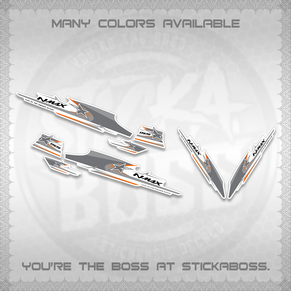 NMAX V1 FOR WHITE THAI-INDO DECALS (THMI 02 DESIGN)STICKER DECALS By STICKABOSS