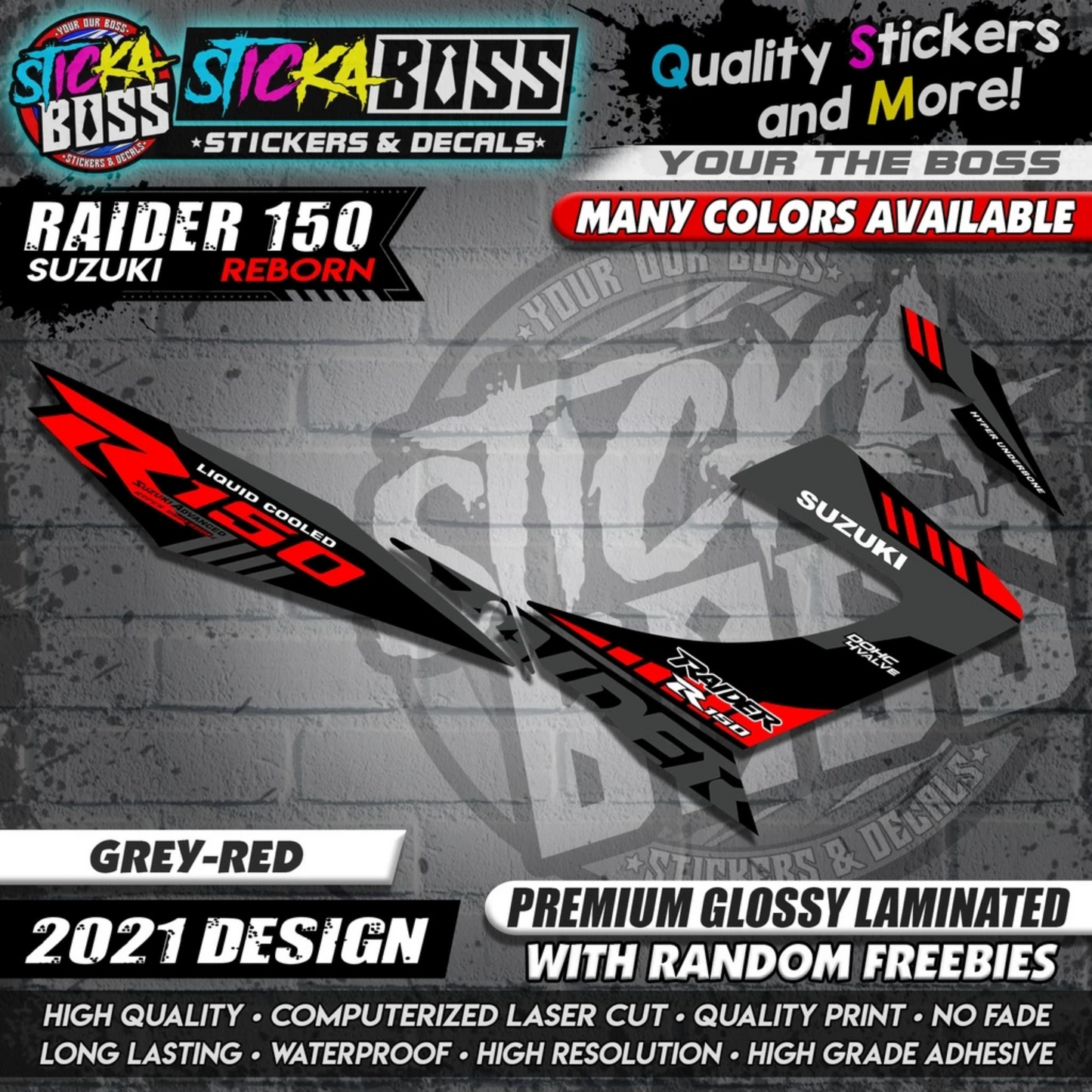 Suzuki Raider 150 Reborn Stock Decals ( 2021 Design )【WITH FREEBIES】