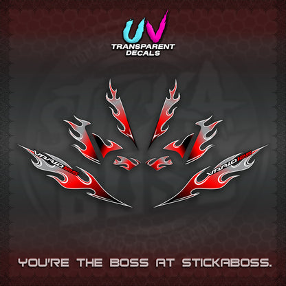 CLICK 125 V4 UV TRANSPARENT VARIO DECALS (MOTIF FLAME 2)STICKER DECALS By STICKABOSS