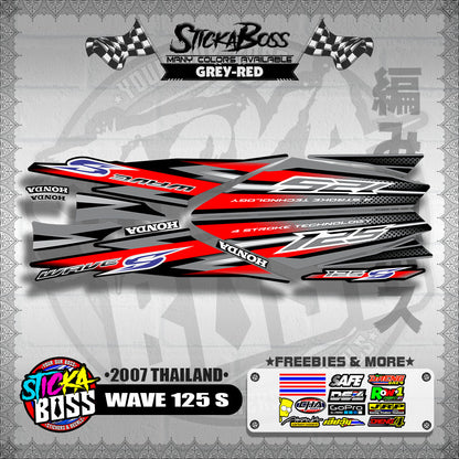 HONDA WAVE 125 S STOCK DECALS (2007 THAILAND)【WITH FREEBIES】