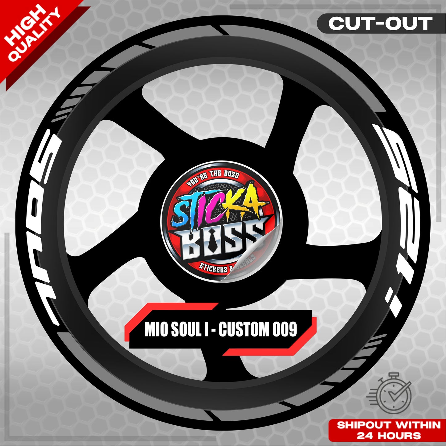 MIO SOUL I 125 MAG STICKER SET ( 2 MAGS ) - CUSTOM 009 | VINYL WATERPROOF CUT-OUT DECALS