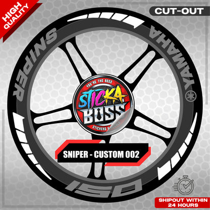 SNIPER 150 / 155 MAGS STICKER SET  ( 2 MAGS ) -  CUSTOM 002 | VINYL WATERPROOF CUT-OUT DECALS