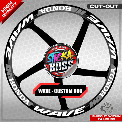 WAVE 110 / 125 MAG STICKER SET ( 2 MAGS ) - CUSTOM 006 | VINYL WATERPROOF CUT-OUT DECALS