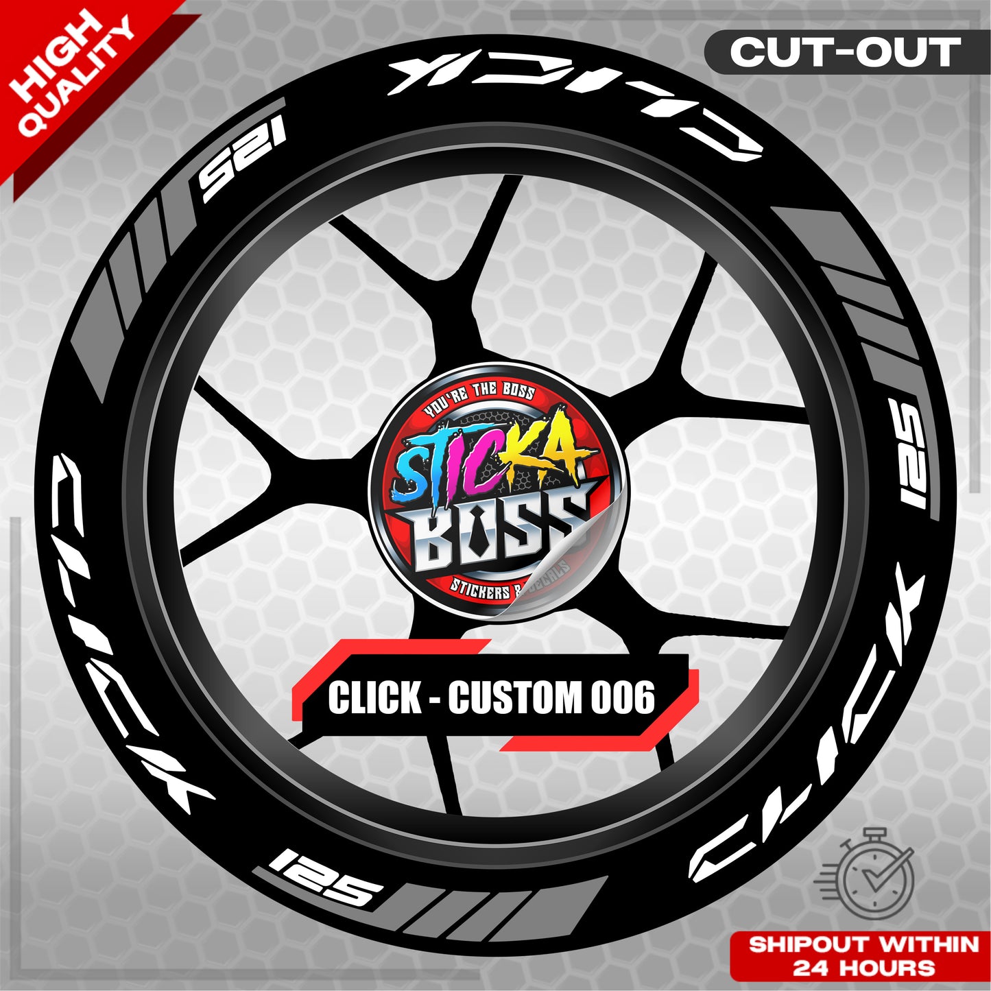 CLICK 125 MAG STICKER SET  ( 2 MAGS ) - CUSTOM 006 | VINYL WATERPROOF CUT-OUT DECALS
