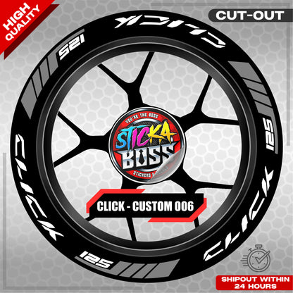 CLICK 125 MAG STICKER SET  ( 2 MAGS ) - CUSTOM 006 | VINYL WATERPROOF CUT-OUT DECALS