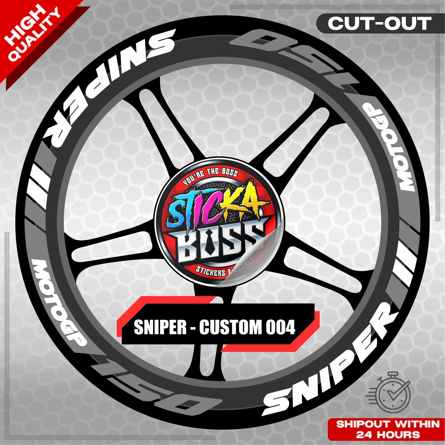 SNIPER 150 / 155 MAGS STICKER SET  ( 2 MAGS ) - CUSTOM 004 | VINYL WATERPROOF CUT-OUT DECALS