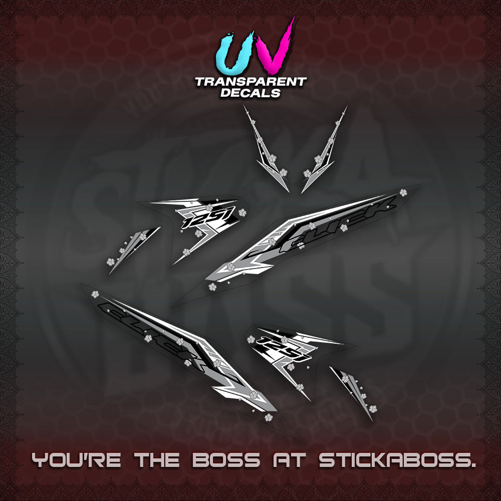 CLICK V2 UV TRANSPARENT VARIO DECALS (MOTIF POLET SAKURA DESIGN)STICKER DECALS By STICKABOSS