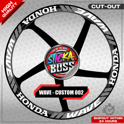 WAVE 110 / 125 MAG STICKER SET ( 2 MAGS ) - CUSTOM 002 | VINYL WATERPROOF CUT-OUT DECALS