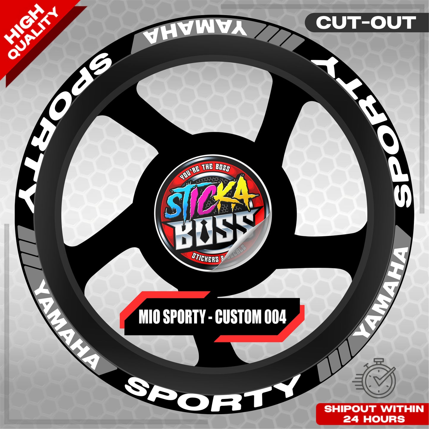 MIO SPORTY MAG STICKER SET ( 2 MAGS ) - CUSTOM 004 | VINYL WATERPROOF CUT-OUT DECALS