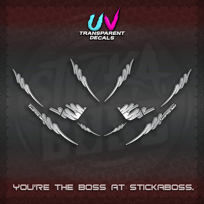 AEROX V2 UV TRANSPARENT STRIPING DECALS (2 TONE PUTRA VIRDIAN)STICKER DECALS By STICKABOSS (Copy)