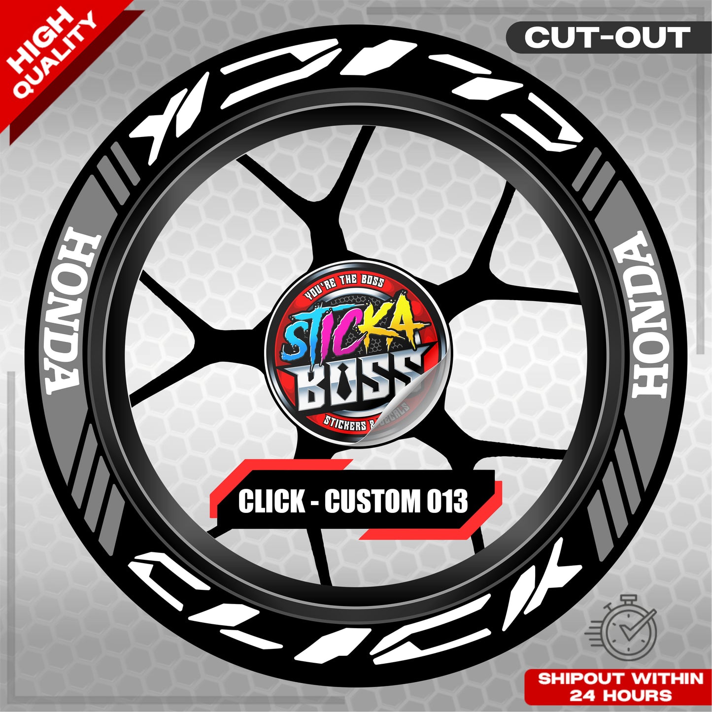 CLICK 125 / 150 / 160 MAG STICKER SET  ( 2 MAGS ) - CUSTOM 013 | VINYL WATERPROOF CUT-OUT DECALS