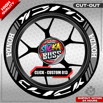 CLICK 125 / 150 / 160 MAG STICKER SET  ( 2 MAGS ) - CUSTOM 013 | VINYL WATERPROOF CUT-OUT DECALS