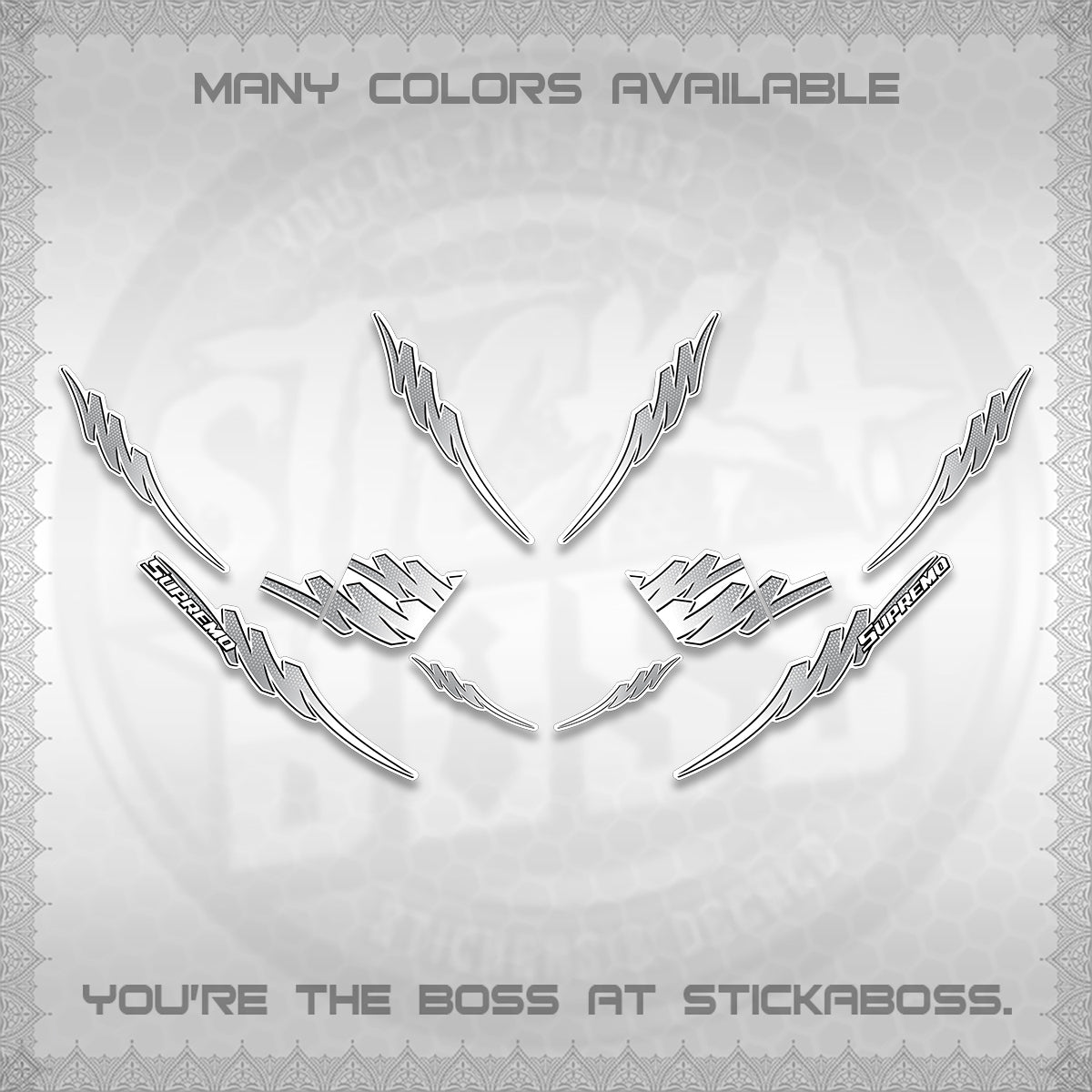 AEROX V2 FOR WHITE STRIPING DECALS (2 TONE PUTRA VIRDIAN)STICKER DECALS BY STICKABOSS