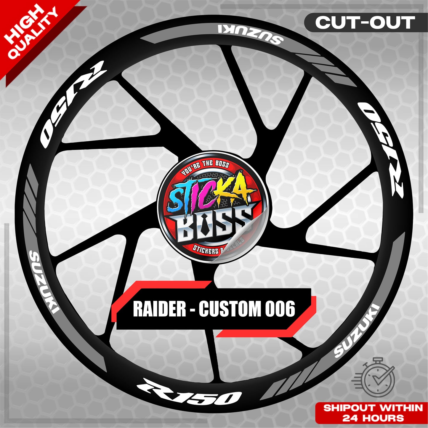 RAIDER R150 MAG STICKER SET ( 2 MAGS ) - CUSTOM 006 | VINYL WATERPROOF CUT-OUT DECALS