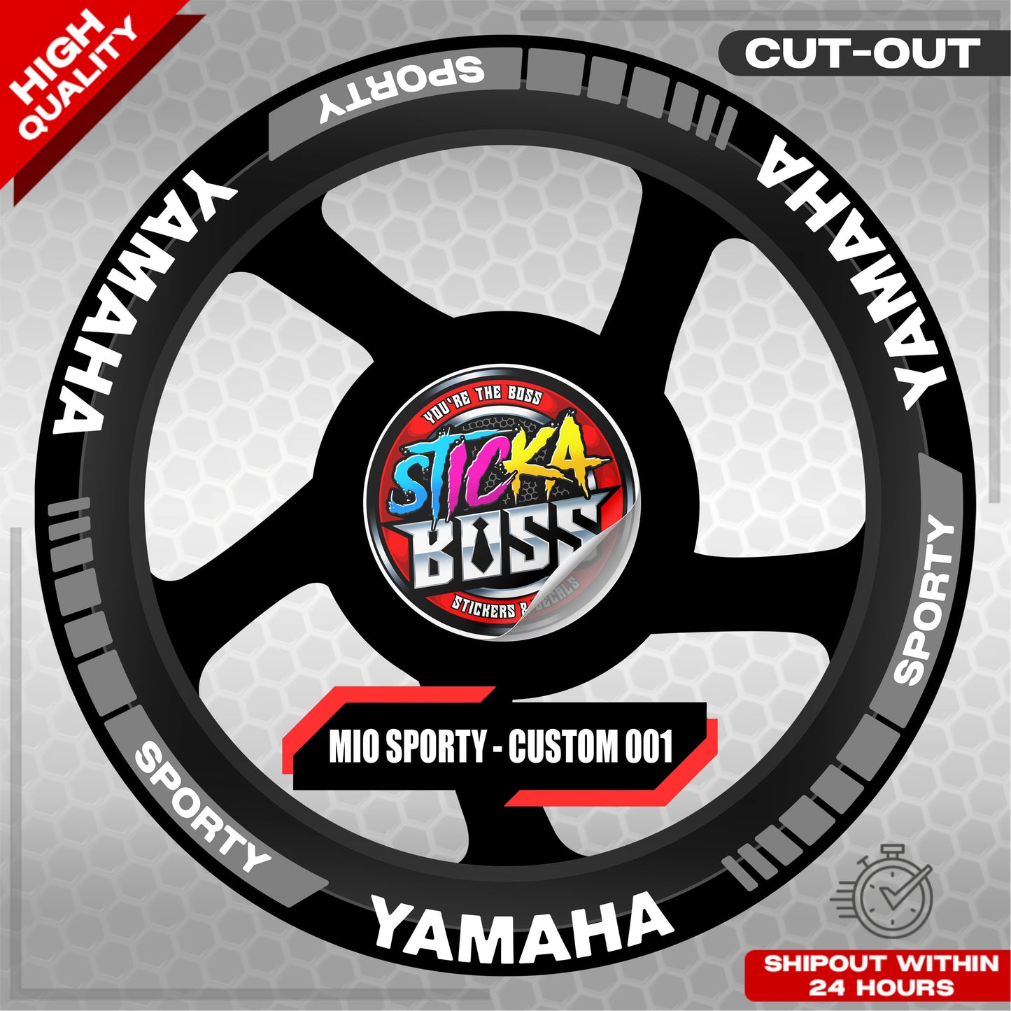 MIO SPORTY MAG STICKER SET ( 2 MAGS ) - CUSTOM 001 | VINYL WATERPROOF CUT-OUT DECALS