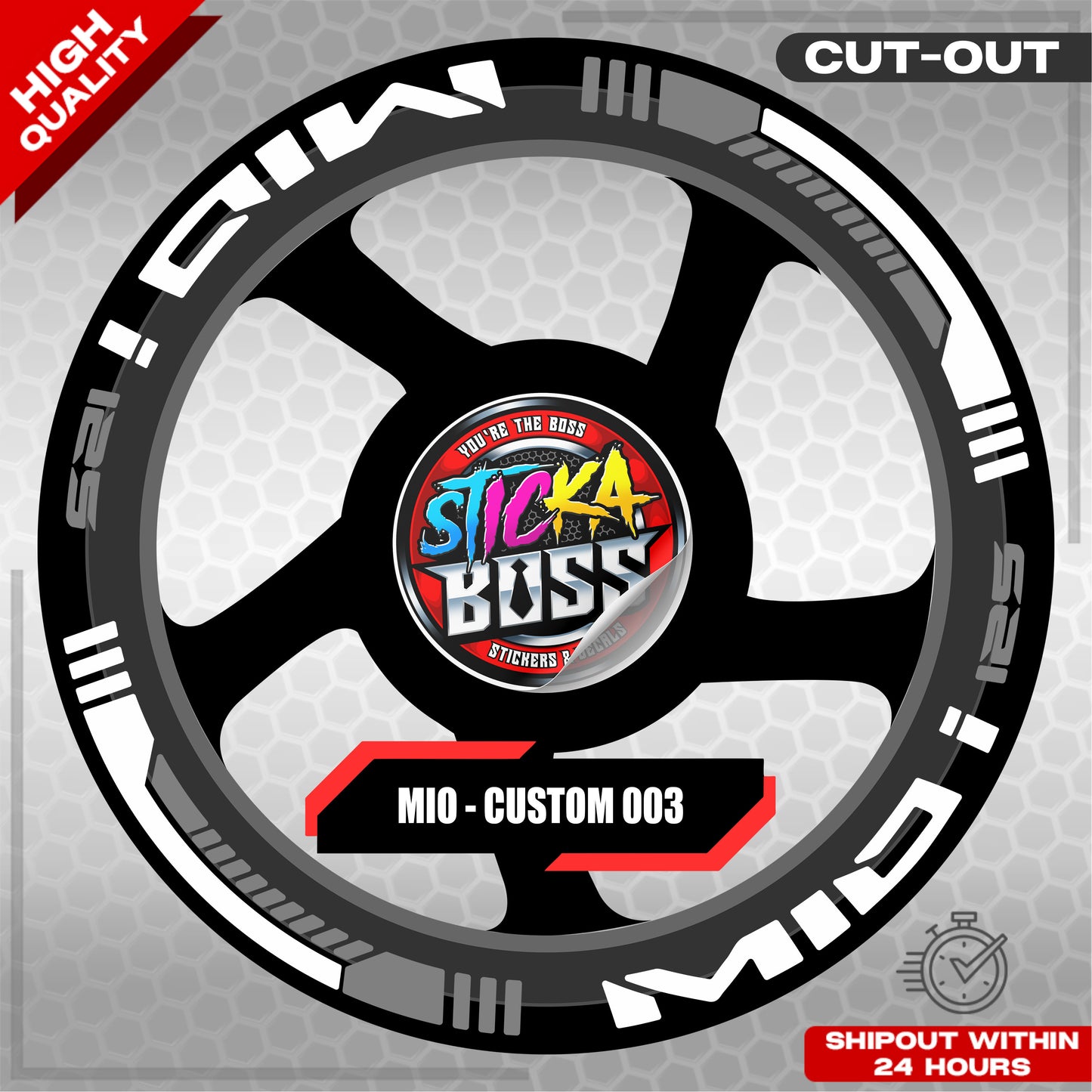 MIO I 125 MAG STICKER SET  ( 2 MAGS ) - CUSTOM 003 | VINYL WATERPROOF CUT-OUT DECALS