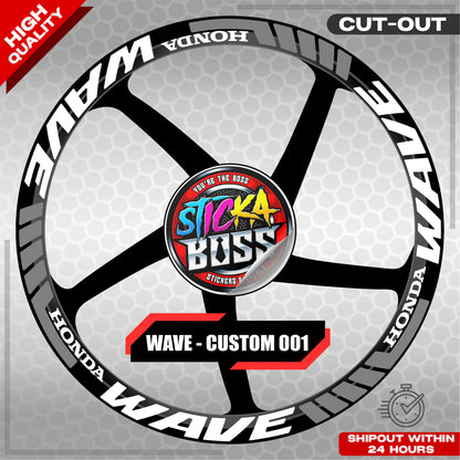 WAVE 110 / 125 MAG STICKER SET ( 2 MAGS ) - CUSTOM 001 | VINYL WATERPROOF CUT-OUT DECALS
