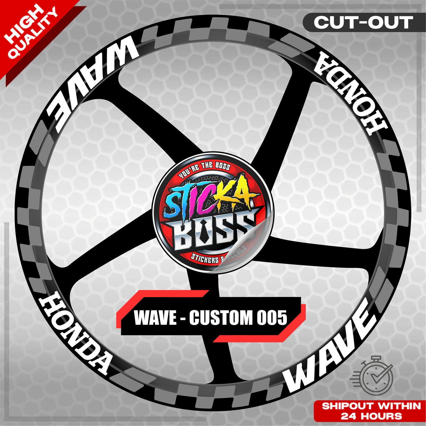 WAVE 110 / 125 MAG STICKER SET ( 2 MAGS ) - CUSTOM 005 | VINYL WATERPROOF CUT-OUT DECALS
