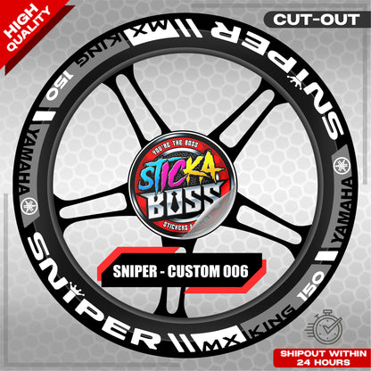 SNIPER 150 / 155 MAGS STICKER SET  ( 2 MAGS ) - CUSTOM 006 | VINYL WATERPROOF CUT-OUT DECALS