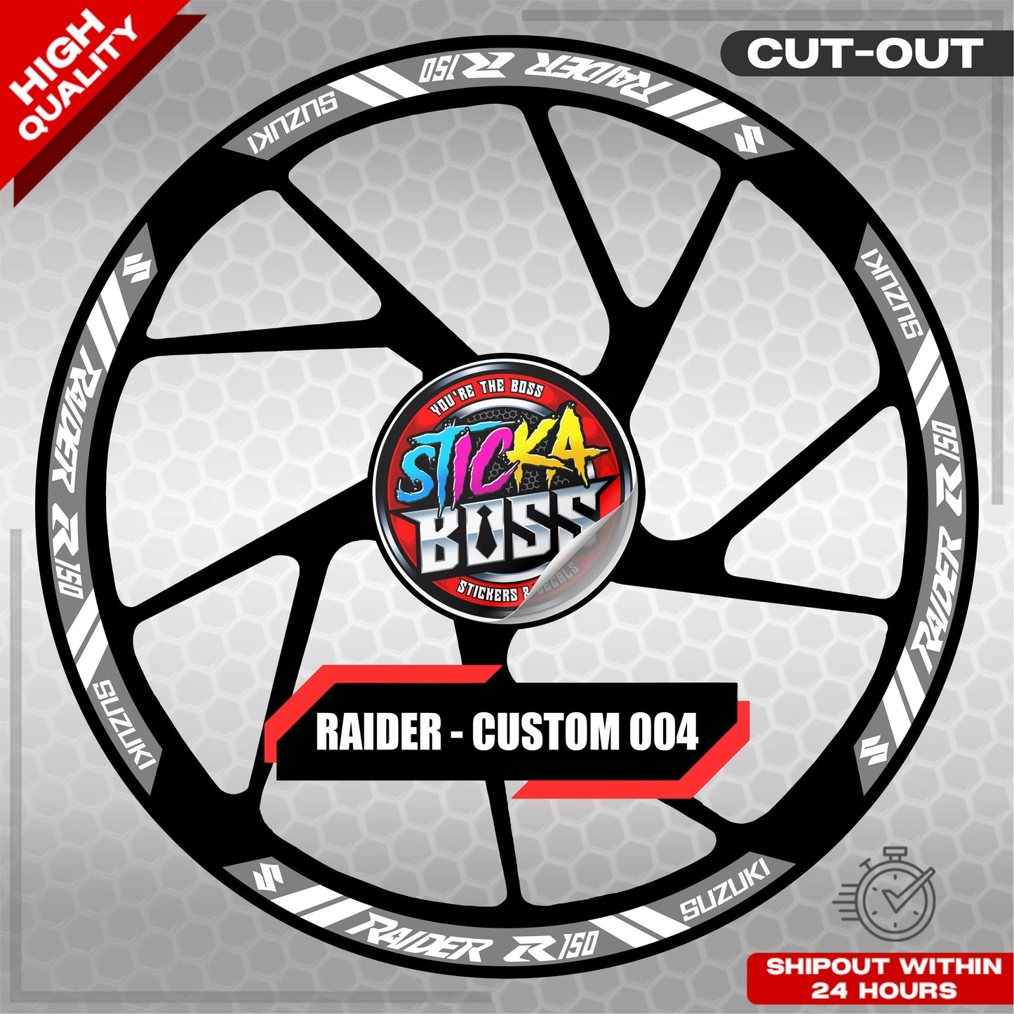 RAIDER R150 MAG STICKER SET ( 2 MAGS ) - CUSTOM 004 | VINYL WATERPROOF CUT-OUT DECALS