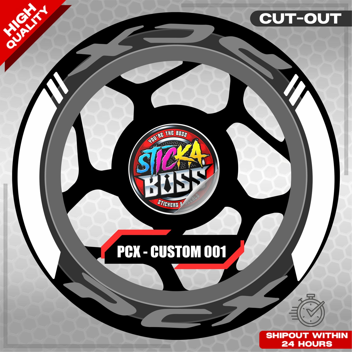 PCX 150 / 160 MAGS STICKER SET  ( 2 MAGS ) - CUSTOM 001 | VINYL WATERPROOF CUT-OUT DECALS