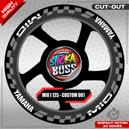MIO I 125 MAGS STICKER SET  ( 2 MAGS ) - CUSTOM 001 | VINYL WATERPROOF CUT-OUT DECALS