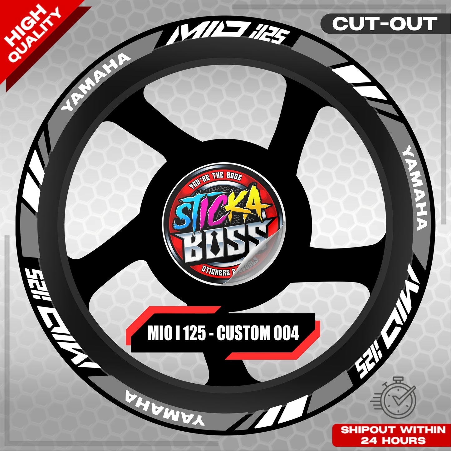MIO I 125 MAG STICKER SET  ( 2 MAGS ) - CUSTOM 004 | VINYL WATERPROOF CUT-OUT DECALS