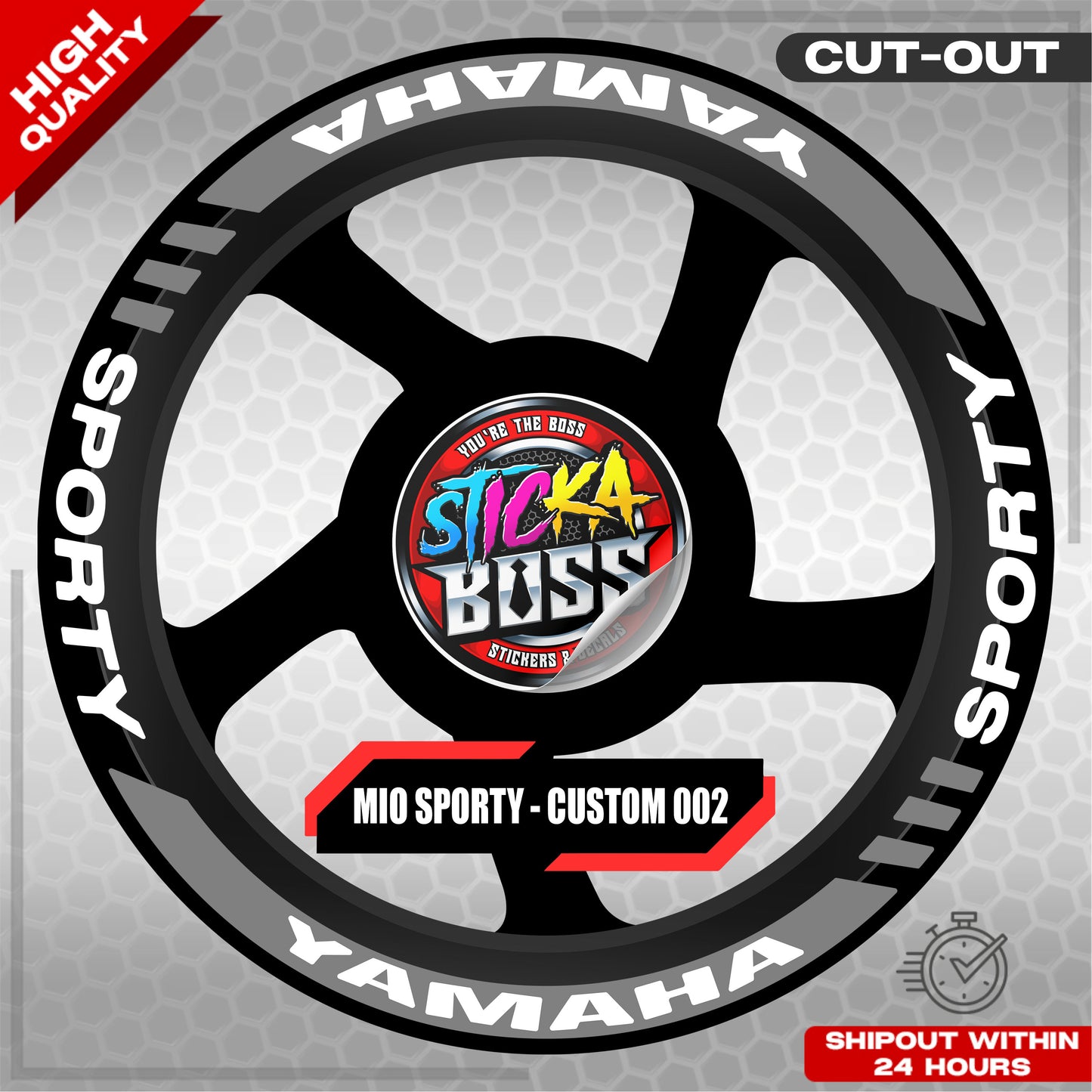 MIO SPORTY MAG STICKER SET ( 2 MAGS ) - CUSTOM 002 | VINYL WATERPROOF CUT-OUT DECALS