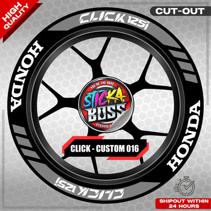 CLICK 125 MAG STICKER SET ( 2 MAGS ) - CUSTOM 016 | VINYL WATERPROOF CUT-OUT DECALS