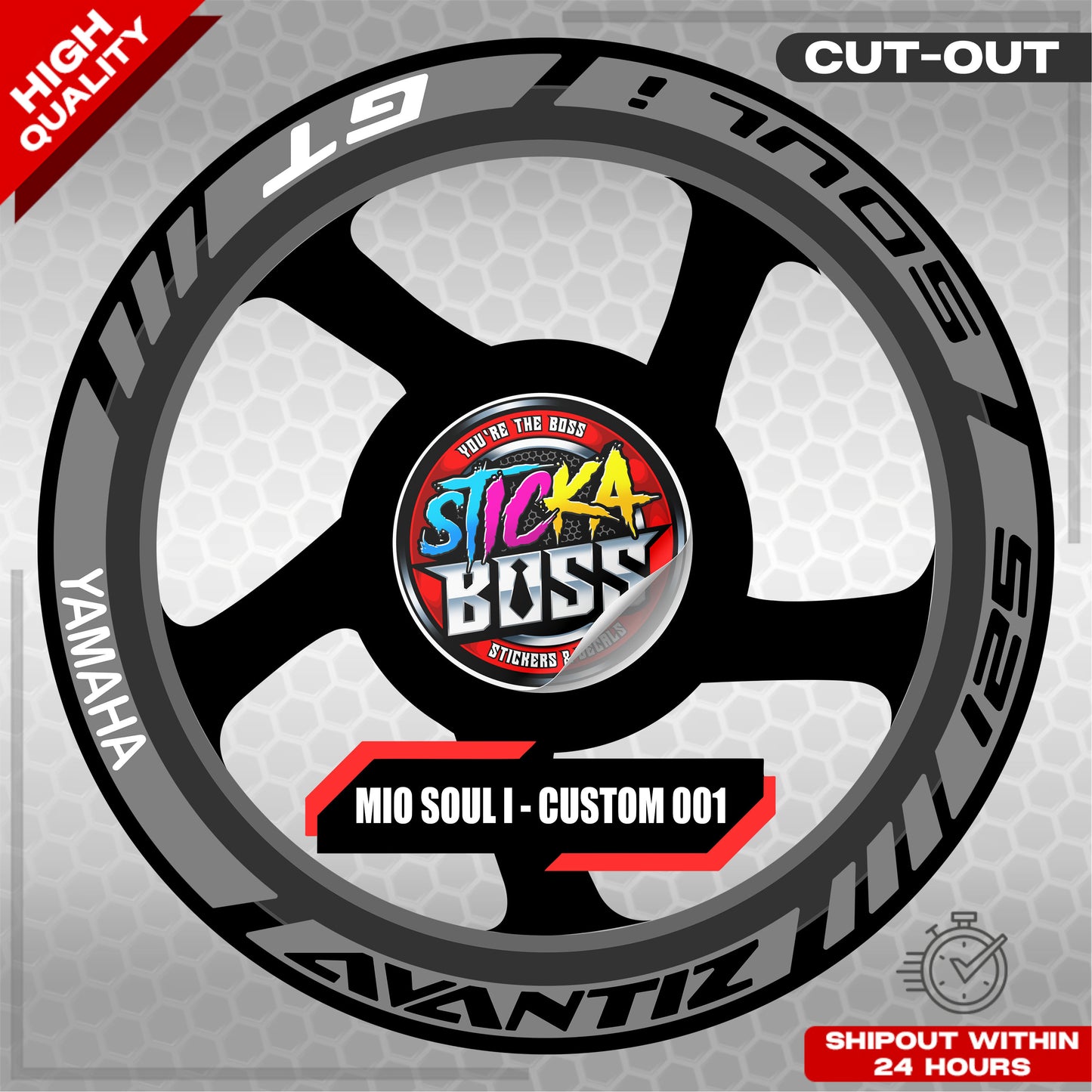 MIO SOUL I 125 MAGS STICKER SET  ( 2 MAGS ) - CUSTOM 001 | VINYL WATERPROOF CUT-OUT DECALS