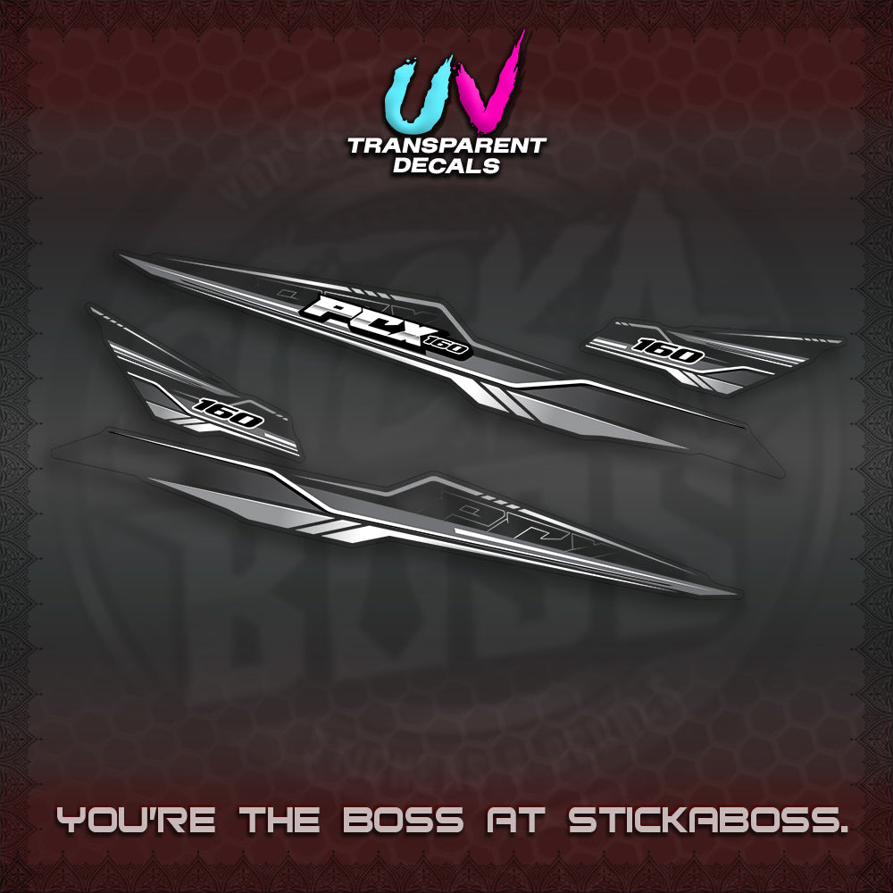 PCX 155 160 UV TRANSPARENT INDO DECALS (P007 NEW DESIGN)STICKER DECALS By STICKABOSS