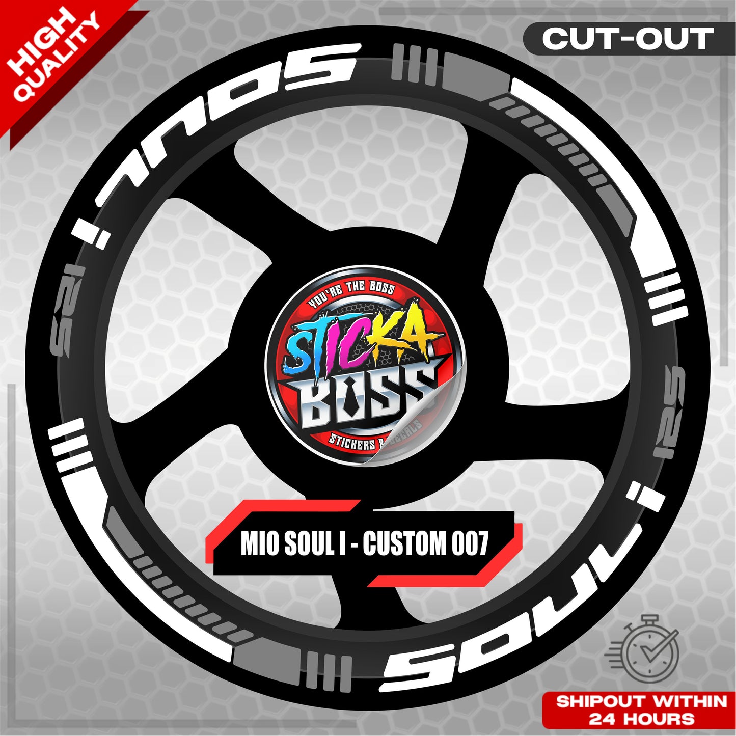 MIO SOUL I 125 MAG STICKER SET ( 2 MAGS ) - CUSTOM 007 | VINYL WATERPROOF CUT-OUT DECALS