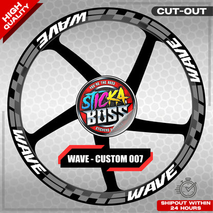 WAVE 110 / 125 MAG STICKER SET ( 2 MAGS ) - CUSTOM 007 | VINYL WATERPROOF CUT-OUT DECALS