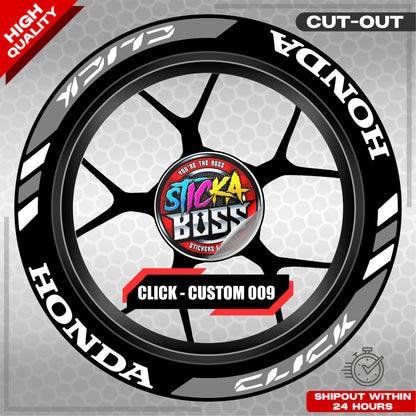 CLICK 125 / 150 / 160 MAG STICKER SET  ( 2 MAGS ) - CUSTOM 009 | VINYL WATERPROOF CUT-OUT DECALS