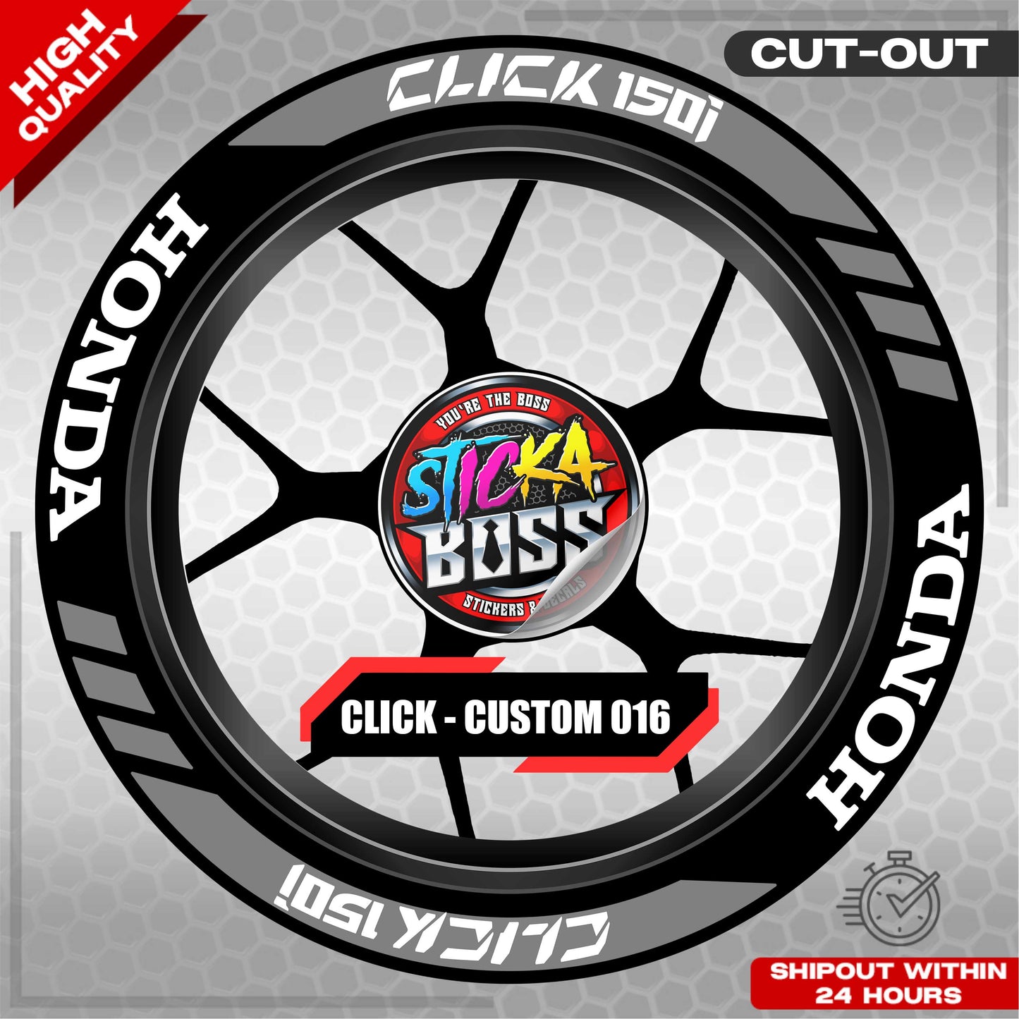 CLICK 150 MAG STICKER SET ( 2 MAGS ) - CUSTOM 016 | VINYL WATERPROOF CUT-OUT DECALS
