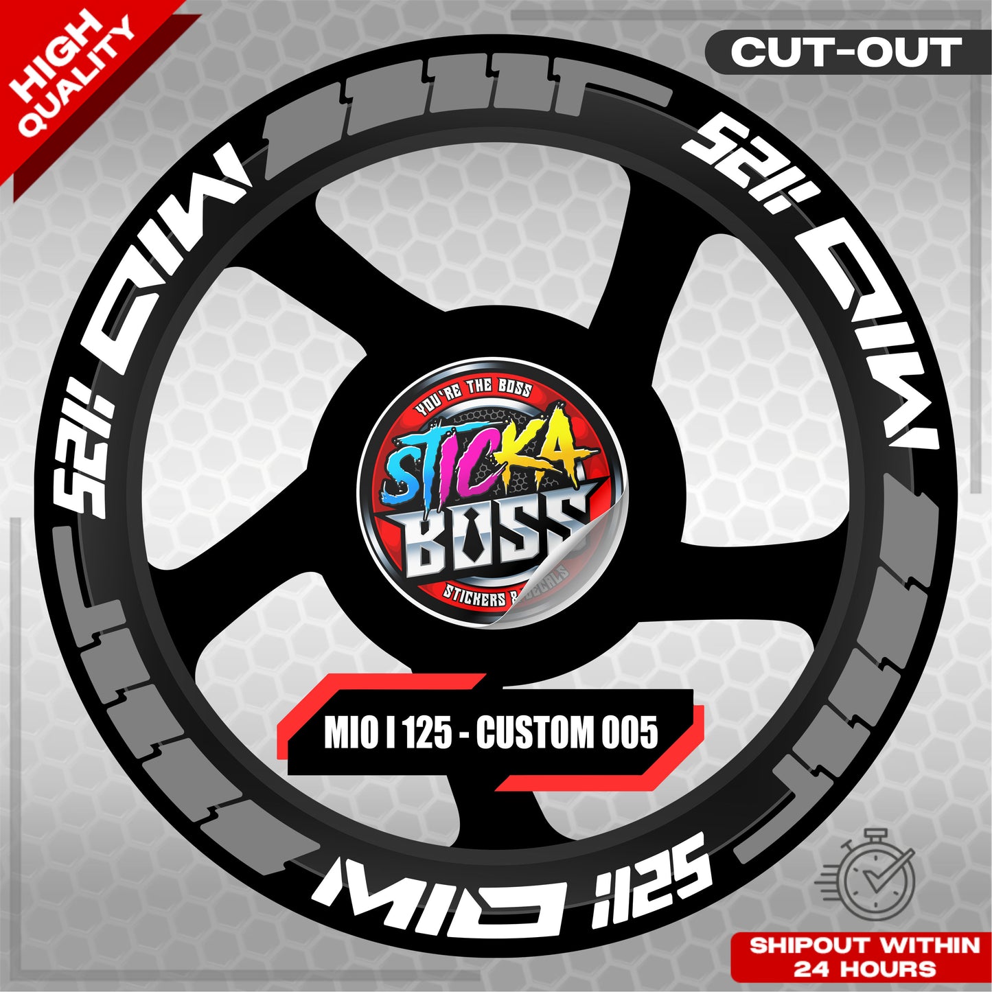 MIO I 125 MAG STICKER SET  ( 2 MAGS ) - CUSTOM 005 | VINYL WATERPROOF CUT-OUT DECALS