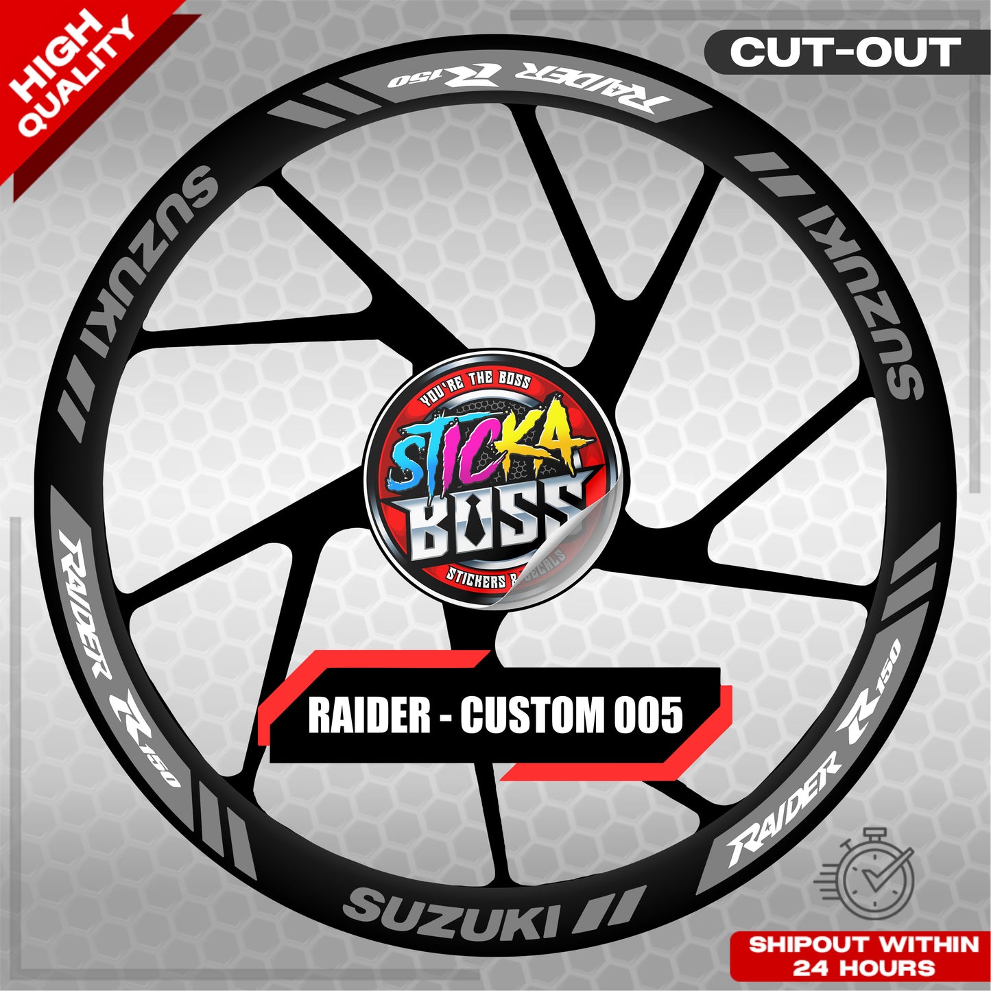 RAIDER R150 MAGS STICKER SET ( 2 MAGS ) - CUSTOM 005 | VINYL WATERPROOF CUT-OUT DECALS