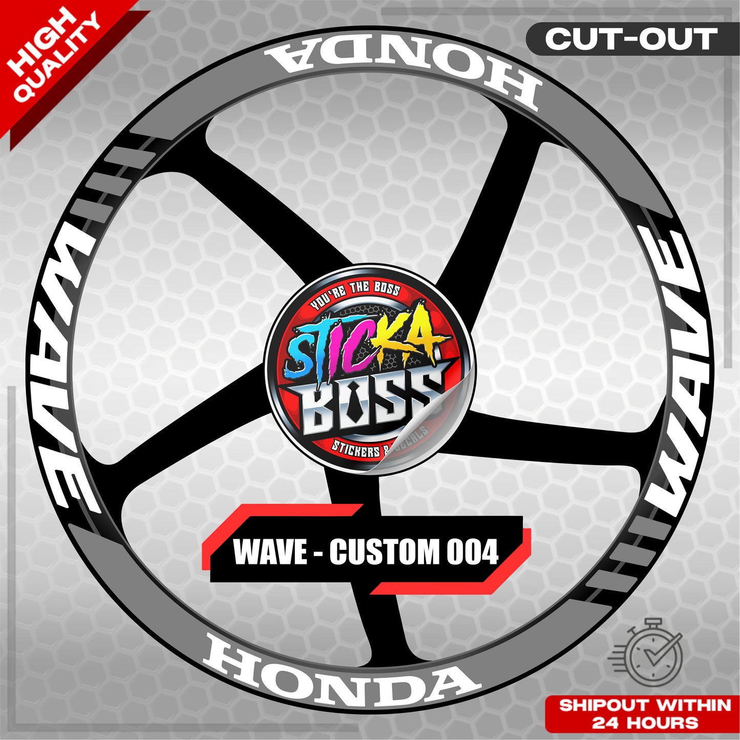 WAVE 110  125 MAG STICKER SET ( 2 MAGS ) - CUSTOM 004 | VINYL WATERPROOF CUT-OUT DECALS