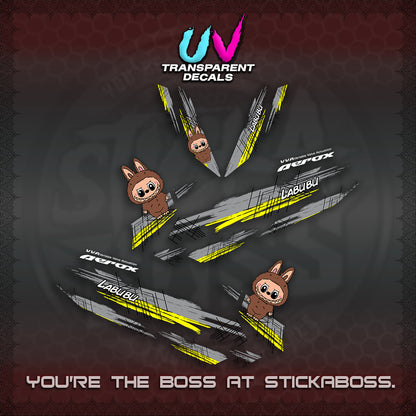 AEROX V2 UV TRANSPARENT DECAL(STUFF TOY 2 TONE)STICKER DECALS By STICKABOSS