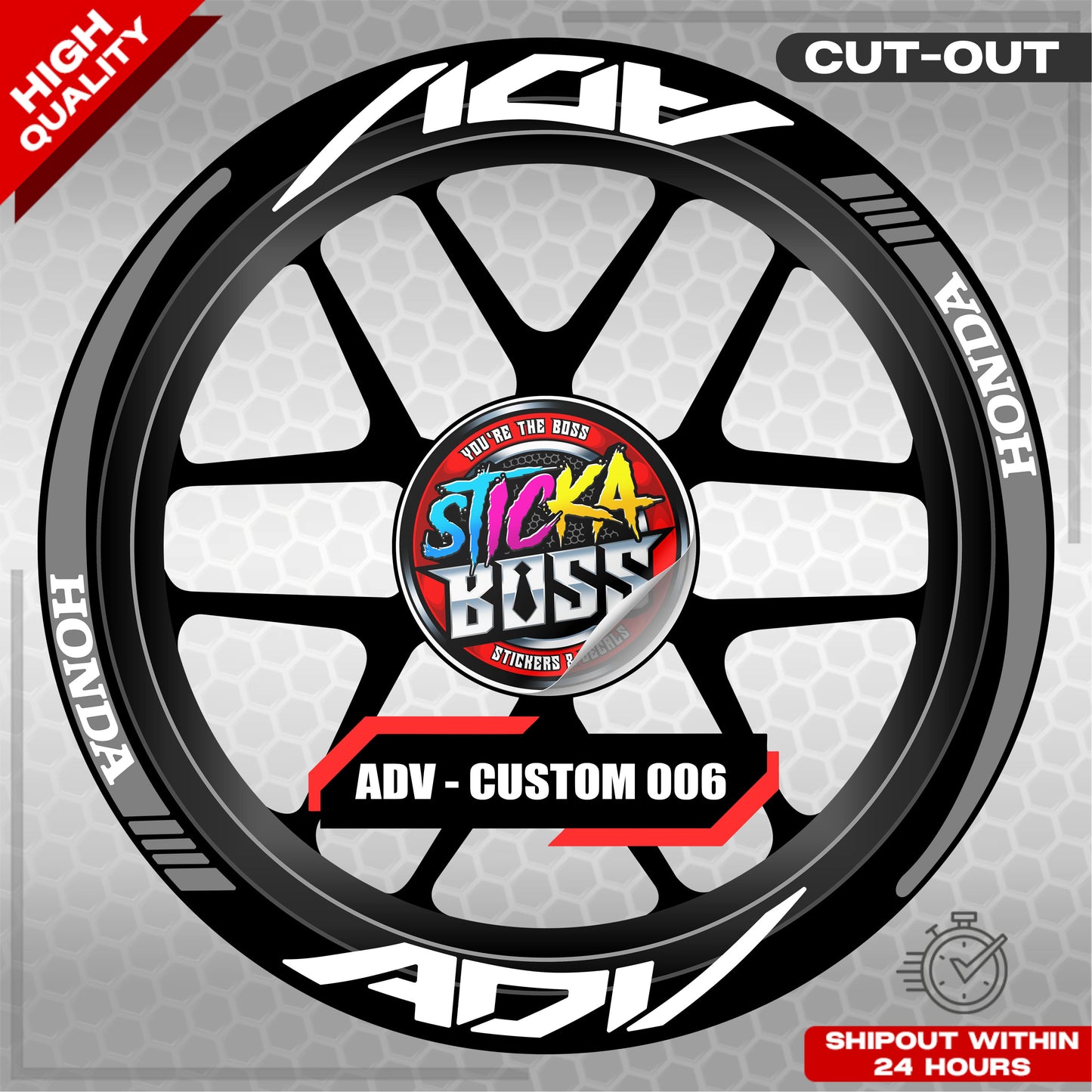 ADV 150 / 160 MAG STICKER SET ( 2 MAGS ) - CUSTOM 006 | VINYL WATERPROOF CUT-OUT DECALS