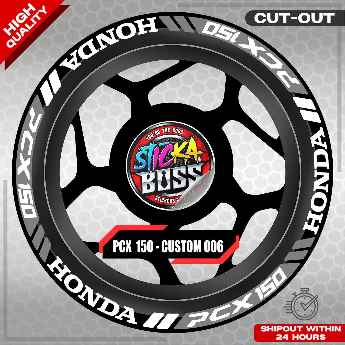PCX 150 MAG STICKER SET ( 2 MAGS ) - CUSTOM 006 | VINYL WATERPROOF CUT-OUT DECALS