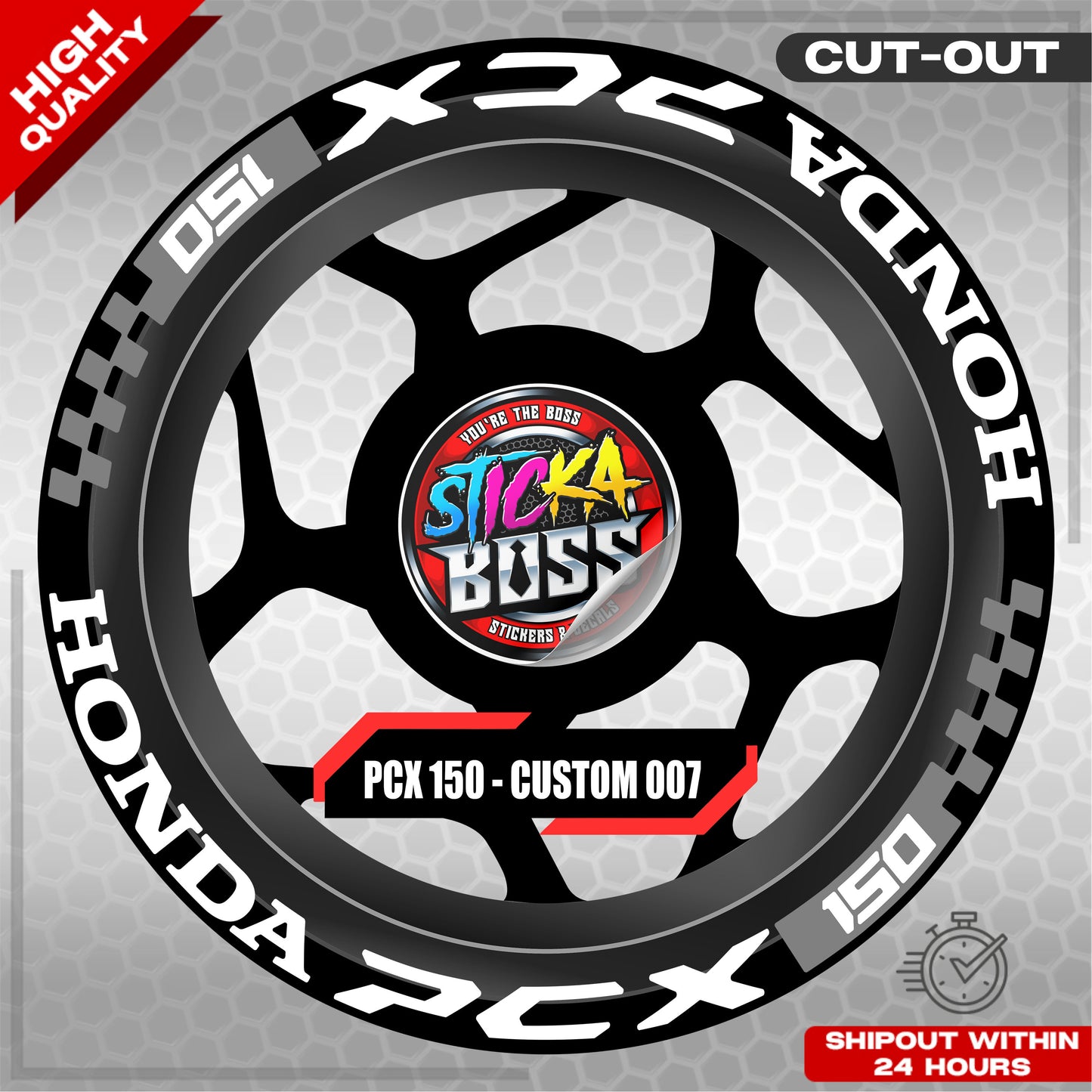 PCX 150 MAG STICKER SET ( 2 MAGS ) - CUSTOM 007 | VINYL WATERPROOF CUT-OUT DECALS