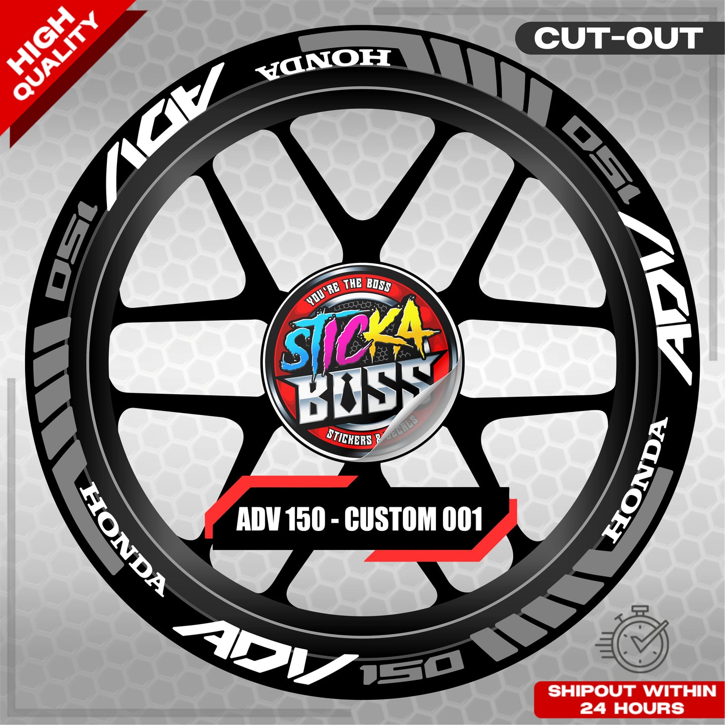 ADV 150 MAG STICKER SET ( 2 MAGS ) - CUSTOM 001 | VINYL WATERPROOF CUT-OUT DECALS