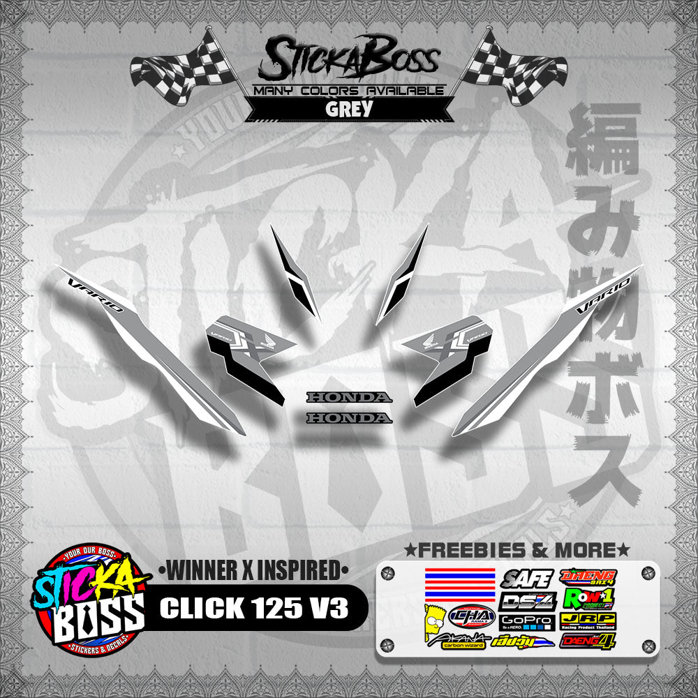 CLICK 125 V3 DECALS ( WINNER X INSPIRED )【WITH FREEBIES】