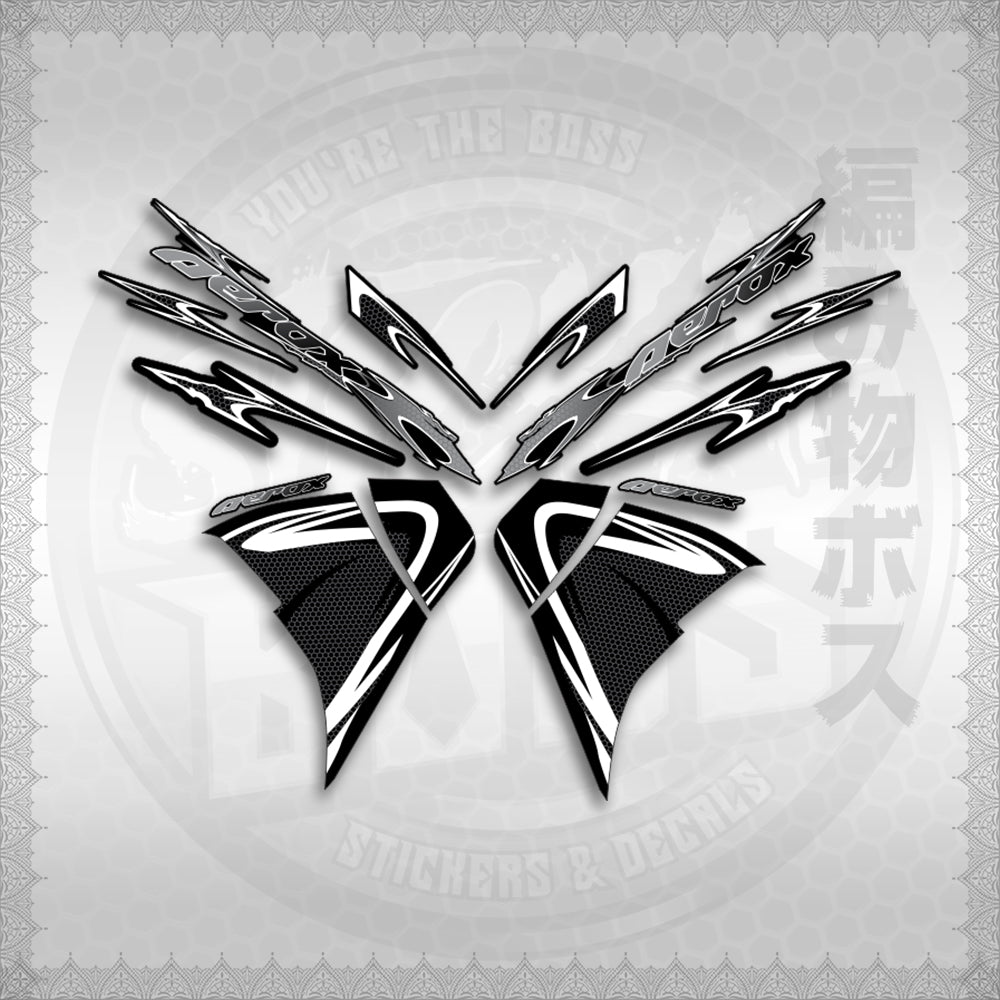 STICKER DECALS for AEROX 155 V2 (AV225LENEMOHO) By STICKABOSS (SOFIE LAMINATED WATERPROOF)
