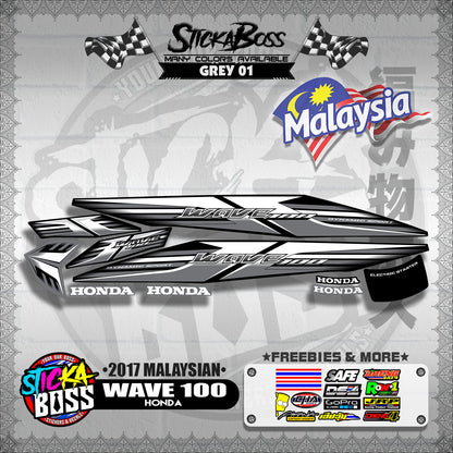 WAVE 100 ( 2017 MALAYSIAN STOCK DECALS )【WITH FREEBIES】